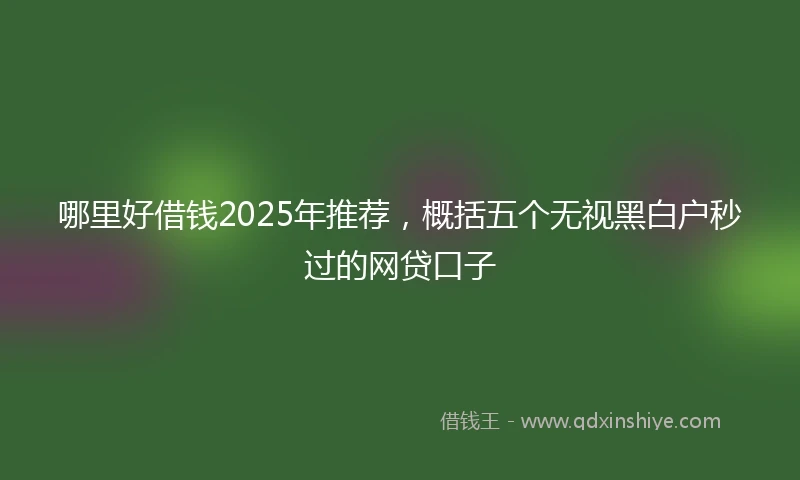 哪里好借钱2025年推荐，概括五个无视黑白户秒过的网贷口子