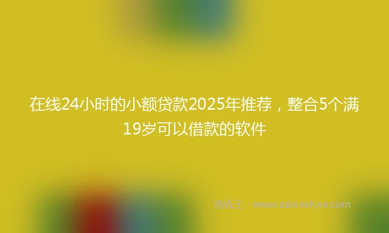在线24小时的小额贷款2025年推荐,整合5个满19岁可以借款的软件