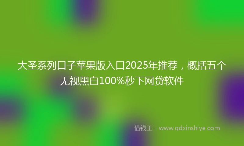 大圣系列口子苹果版入口2025年推荐，概括五个无视黑白100%秒下网贷软件