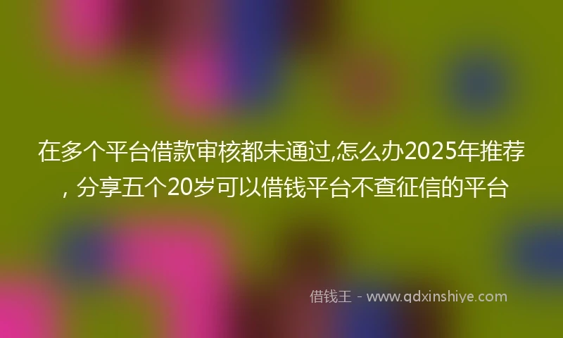 在多个平台借款审核都未通过,怎么办2025年推荐，分享五个20岁可以借钱平台不查征信的平台