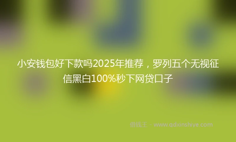 小安钱包好下款吗2025年推荐，罗列五个无视征信黑白100%秒下网贷口子