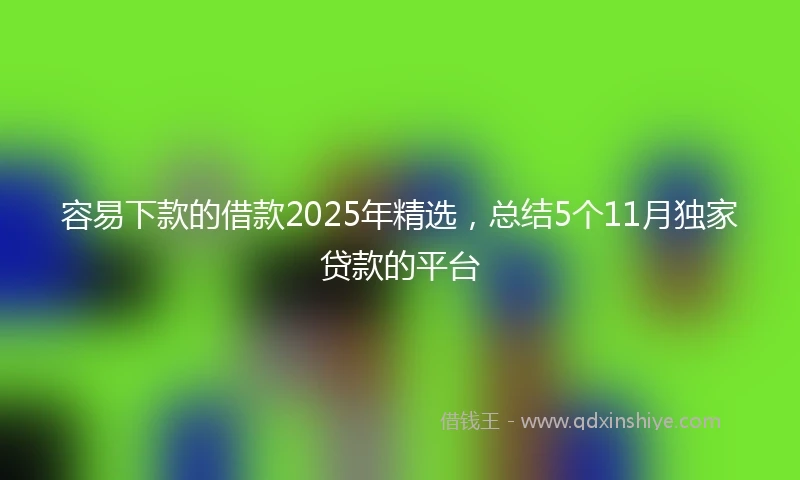 容易下款的借款2025年精选，总结5个11月独家贷款的平台