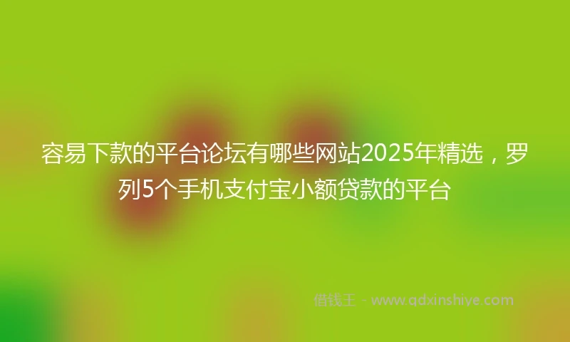 容易下款的平台论坛有哪些网站2025年精选，罗列5个手机支付宝小额贷款的平台