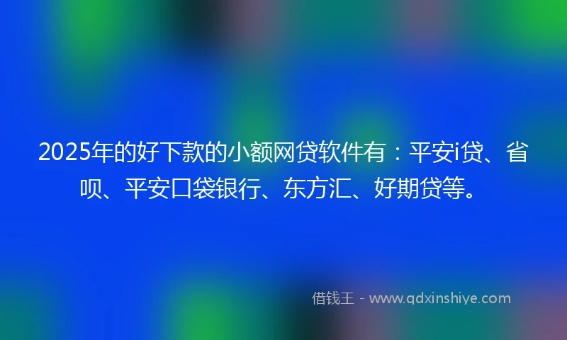 2025年的好下款的小额网贷软件有：平安i贷、省呗、平安口袋银行、东方汇、好期贷等。