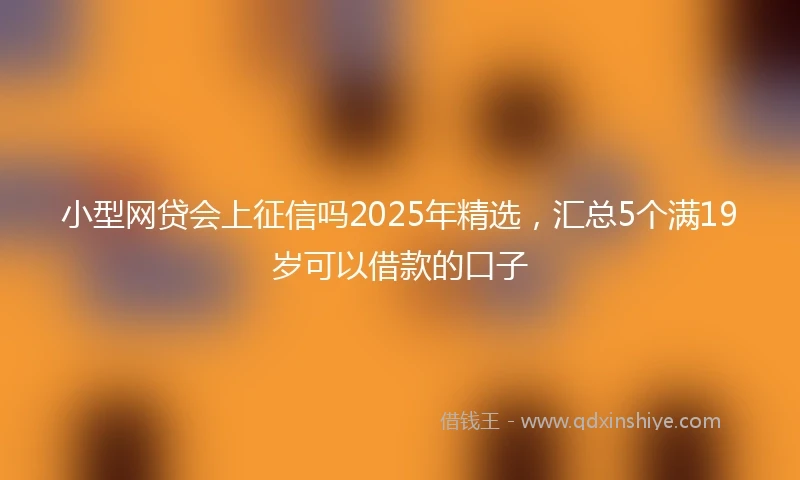 小型网贷会上征信吗2025年精选，汇总5个满19岁可以借款的口子