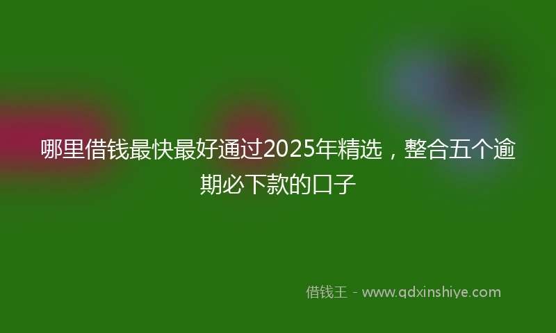 哪里借钱最快最好通过2025年精选，整合五个逾期必下款的口子