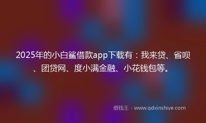 2025年的小白鲨借款app下载有：我来贷、省呗、团贷网、度小满金融、小花钱包等。