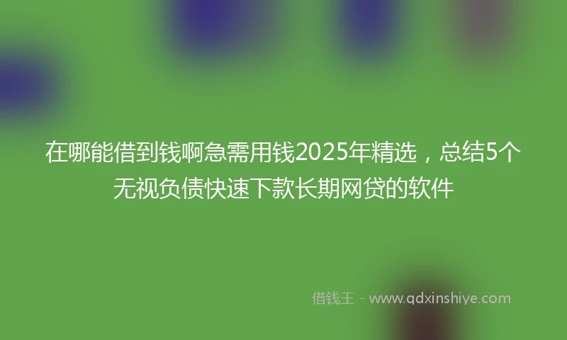 在哪能借到钱啊急需用钱2025年精选，总结5个无视负债快速下款长期网贷的软件
