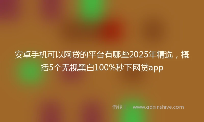 安卓手机可以网贷的平台有哪些2025年精选，概括5个无视黑白100%秒下网贷app