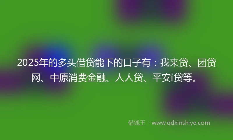2025年的多头借贷能下的口子有：我来贷、团贷网、中原消费金融、人人贷、平安i贷等。