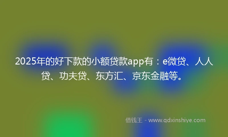 2025年的好下款的小额贷款app有:e微贷、人人贷、功夫贷、东方汇、京东金融等。