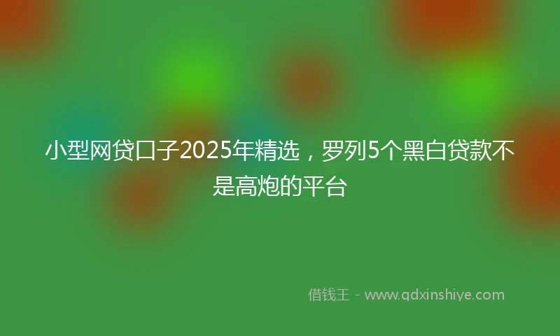 小型网贷口子2025年精选，罗列5个黑白贷款不是高炮的平台