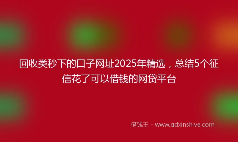 回收类秒下的口子网址2025年精选，总结5个征信花了可以借钱的网贷平台