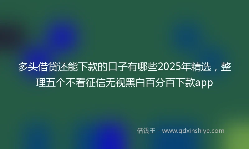多头借贷还能下款的口子有哪些2025年精选，整理五个不看征信无视黑白百分百下款app