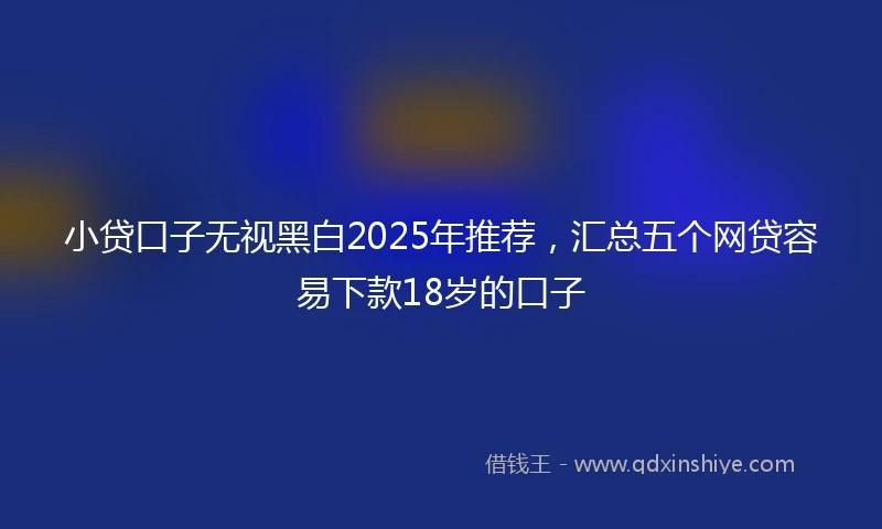 小贷口子无视黑白2025年推荐，汇总五个网贷容易下款18岁的口子
