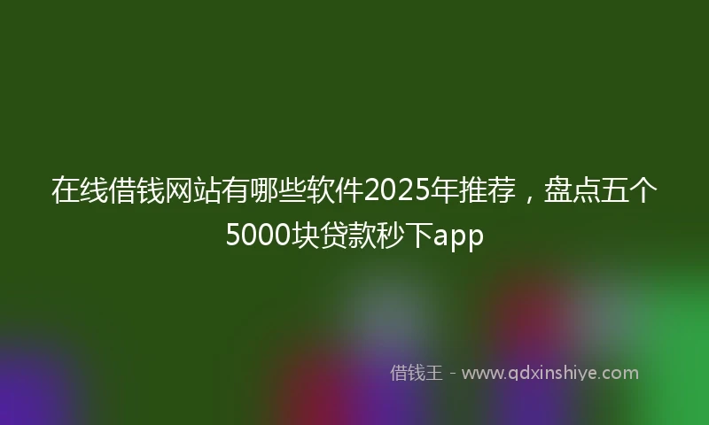 在线借钱网站有哪些软件2025年推荐，盘点五个5000块贷款秒下app