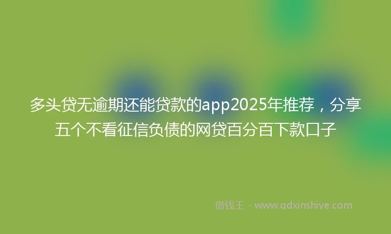 多头贷无逾期还能贷款的app2025年推荐，分享五个不看征信负债的网贷百分百下款口子