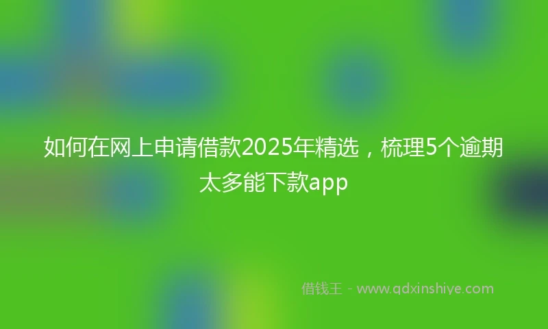 如何在网上申请借款2025年精选，梳理5个逾期太多能下款app