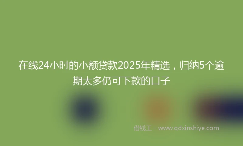 在线24小时的小额贷款2025年精选，归纳5个逾期太多仍可下款的口子