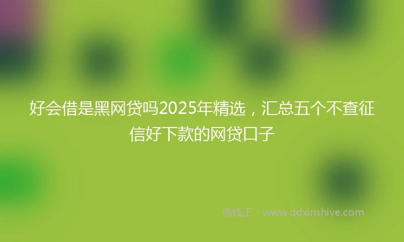 好会借是黑网贷吗2025年精选,汇总五个不查征信好下款的网贷口子