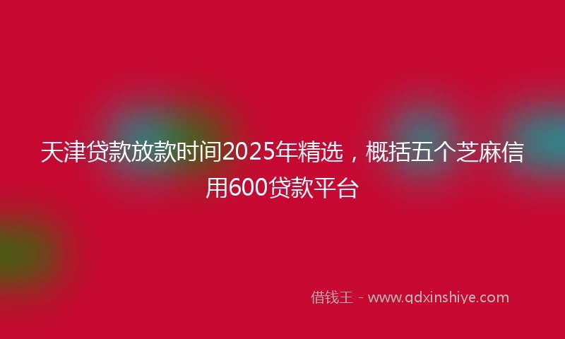 天津贷款放款时间2025年精选，概括五个芝麻信用600贷款平台