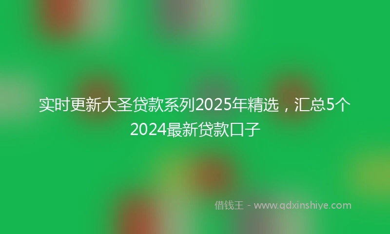 实时更新大圣贷款系列2025年精选，汇总5个2024最新贷款口子