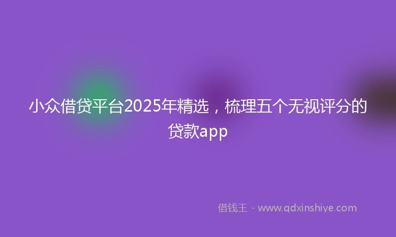 小众借贷平台2025年精选，梳理五个无视评分的贷款app