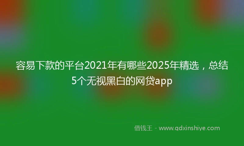 容易下款的平台2021年有哪些2025年精选，总结5个无视黑白的网贷app