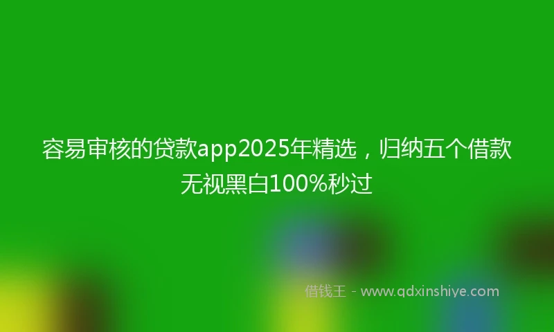 容易审核的贷款app2025年精选，归纳五个借款无视黑白100%秒过