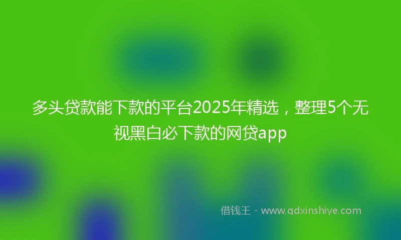 多头贷款能下款的平台2025年精选，整理5个无视黑白必下款的网贷app