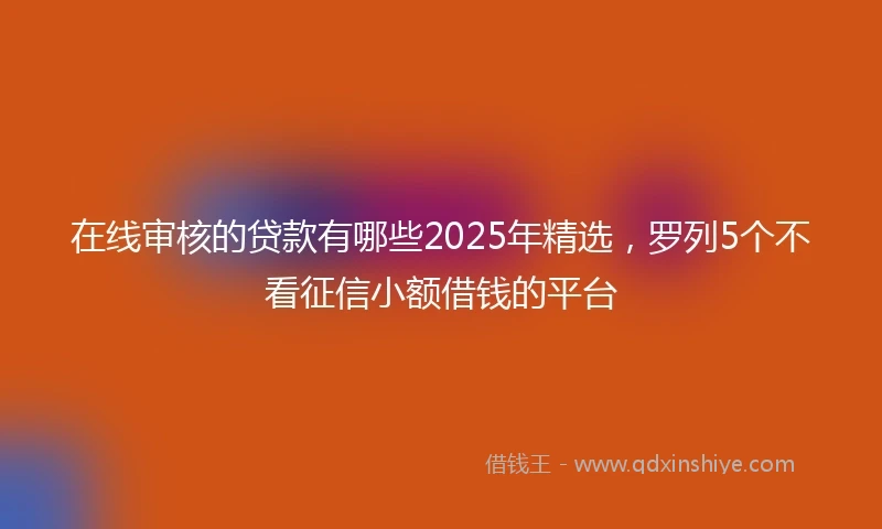 在线审核的贷款有哪些2025年精选，罗列5个不看征信小额借钱的平台