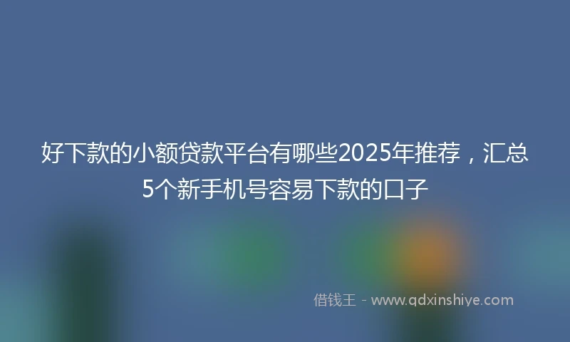 好下款的小额贷款平台有哪些2025年推荐，汇总5个新手机号容易下款的口子