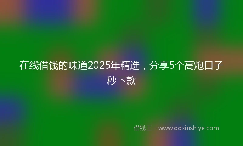 在线借钱的味道2025年精选，分享5个高炮口子秒下款