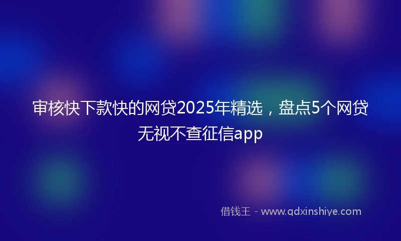 审核快下款快的网贷2025年精选，盘点5个网贷无视不查征信app