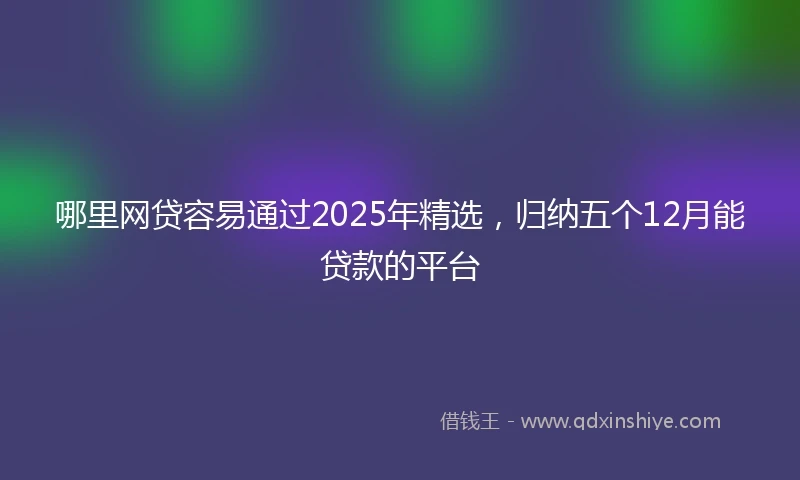 哪里网贷容易通过2025年精选，归纳五个12月能贷款的平台