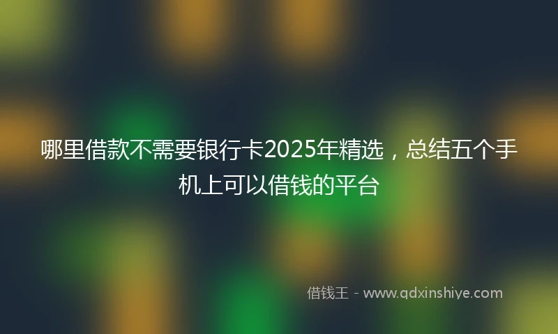 哪里借款不需要银行卡2025年精选，总结五个手机上可以借钱的平台