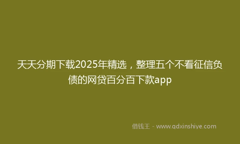 天天分期下载2025年精选，整理五个不看征信负债的网贷百分百下款app