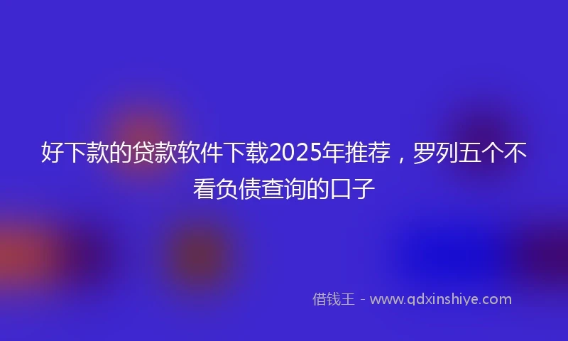 好下款的贷款软件下载2025年推荐，罗列五个不看负债查询的口子