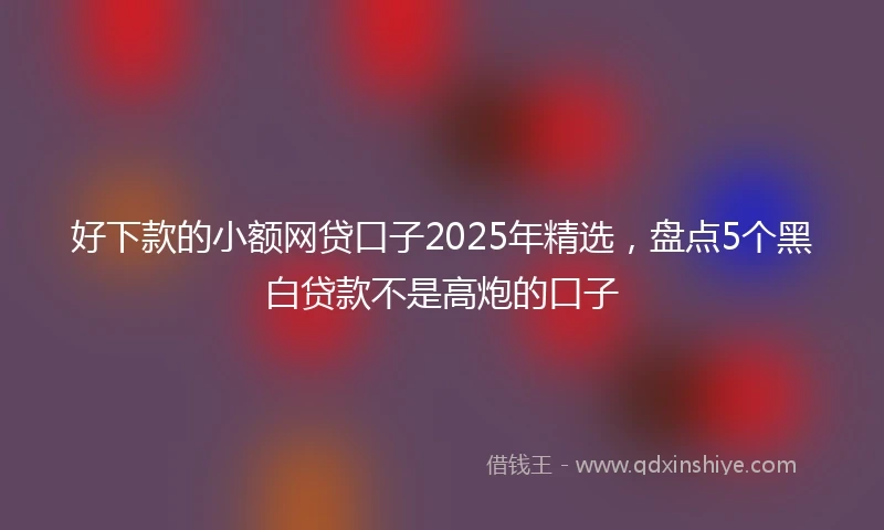 好下款的小额网贷口子2025年精选,盘点5个黑白贷款不是高炮的口子