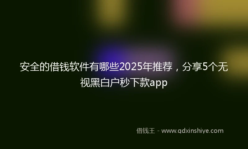 安全的借钱软件有哪些2025年推荐，分享5个无视黑白户秒下款app