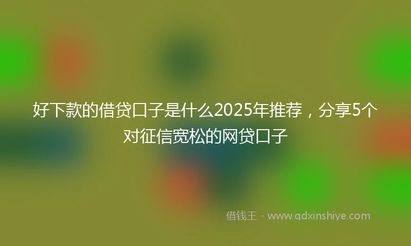 好下款的借贷口子是什么2025年推荐，分享5个对征信宽松的网贷口子