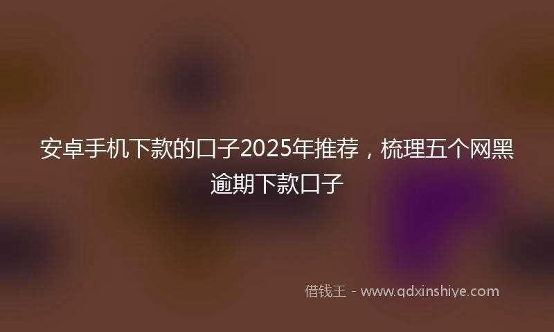 安卓手机下款的口子2025年推荐，梳理五个网黑逾期下款口子