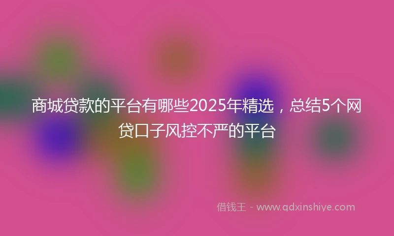 商城贷款的平台有哪些2025年精选，总结5个网贷口子风控不严的平台