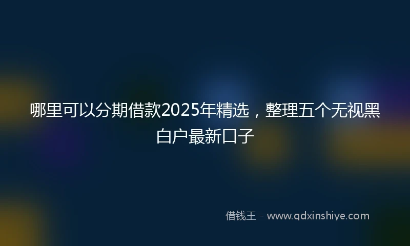 哪里可以分期借款2025年精选，整理五个无视黑白户最新口子
