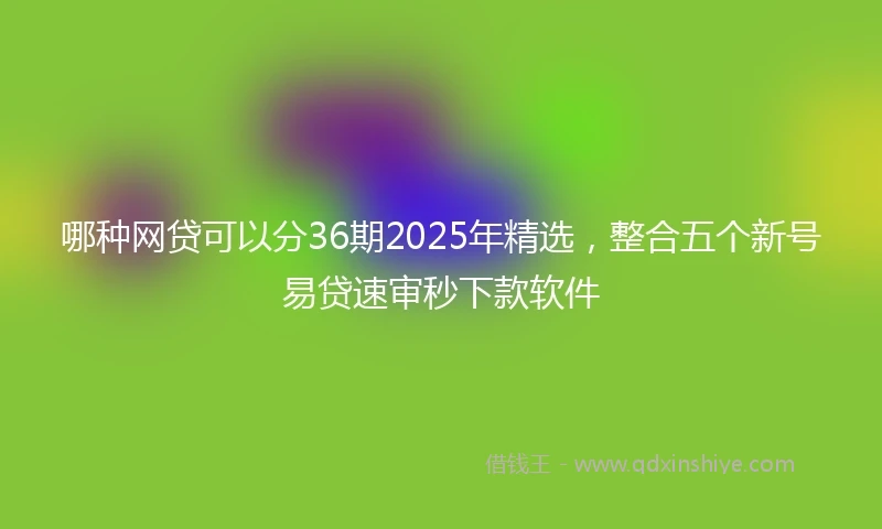 哪种网贷可以分36期2025年精选，整合五个新号易贷速审秒下款软件