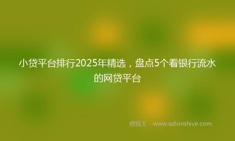小贷平台排行2025年精选，盘点5个看银行流水的网贷平台