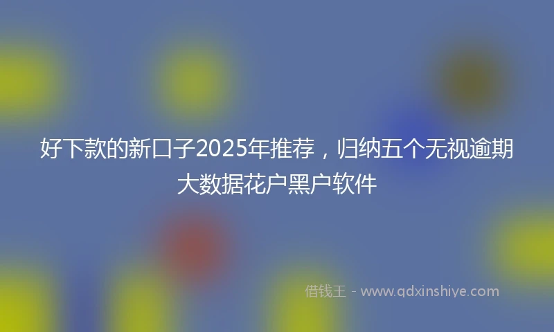 好下款的新口子2025年推荐，归纳五个无视逾期大数据花户黑户软件