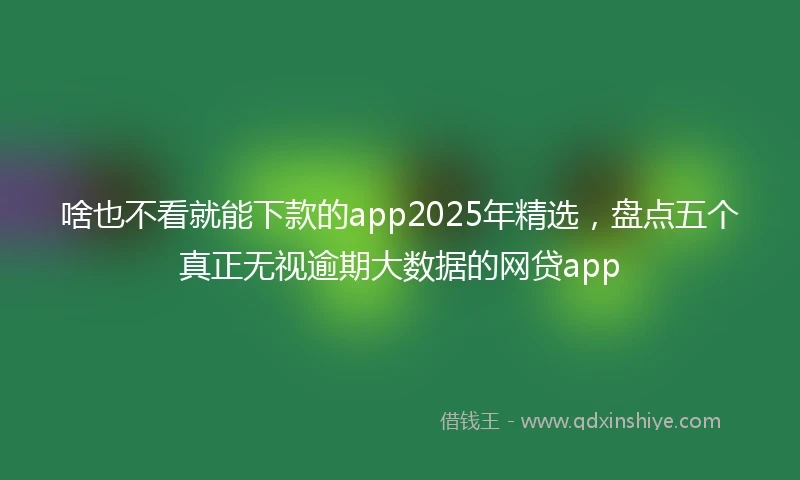 啥也不看就能下款的app2025年精选，盘点五个真正无视逾期大数据的网贷app