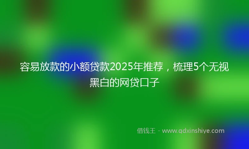 容易放款的小额贷款2025年推荐，梳理5个无视黑白的网贷口子