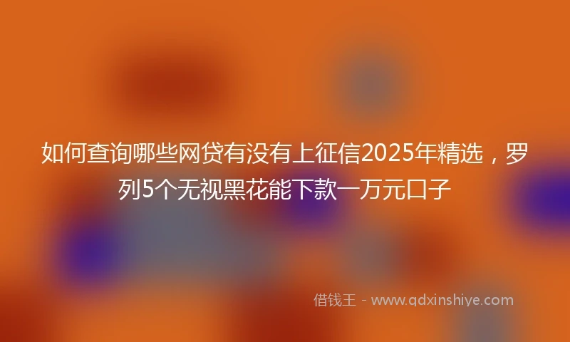 如何查询哪些网贷有没有上征信2025年精选，罗列5个无视黑花能下款一万元口子